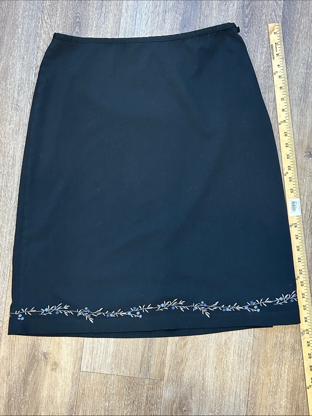 GAP Black Pencil Skirt with Delicate Embroidered Hem